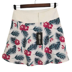 NEW! Puma Skort Athletic Athleisure Tropical Tennis Golf White Women's XSmall